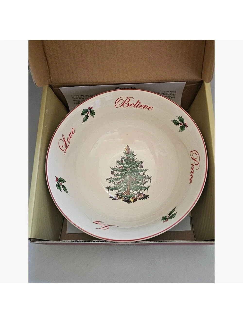 Spode Christmas Tree Annual Candy Bowl Ceramic Holiday Vintage Collectible